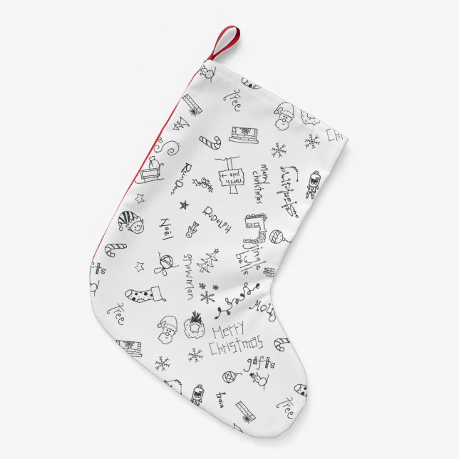 sött juldoodle-strumpa liten julstrumpa (Framsidan (Hängande))