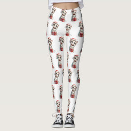 Sött julkatt på presentlåda leggings