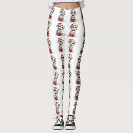 Sött julkatt på presentlåda leggings