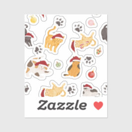 Sött julkattsmönster klistermärken