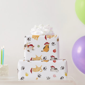 Sött julkattsmönster presentpapper