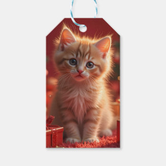 Sött julkattunge presentetikett