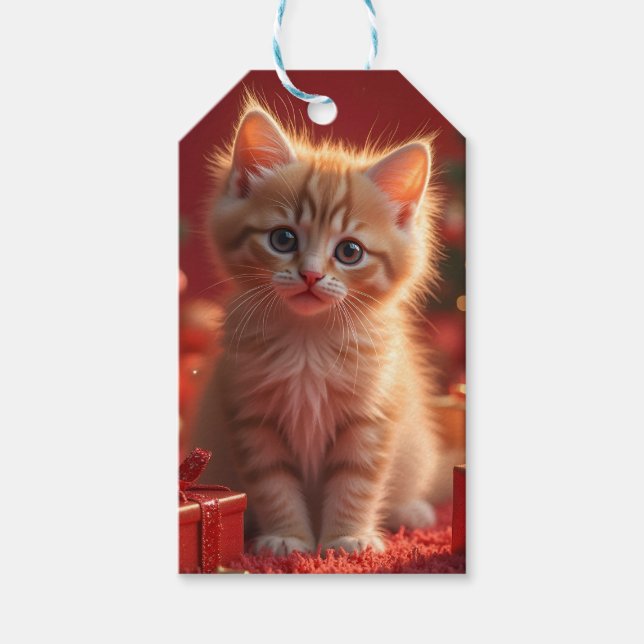 Sött julkattunge presentetikett (Framsidan)