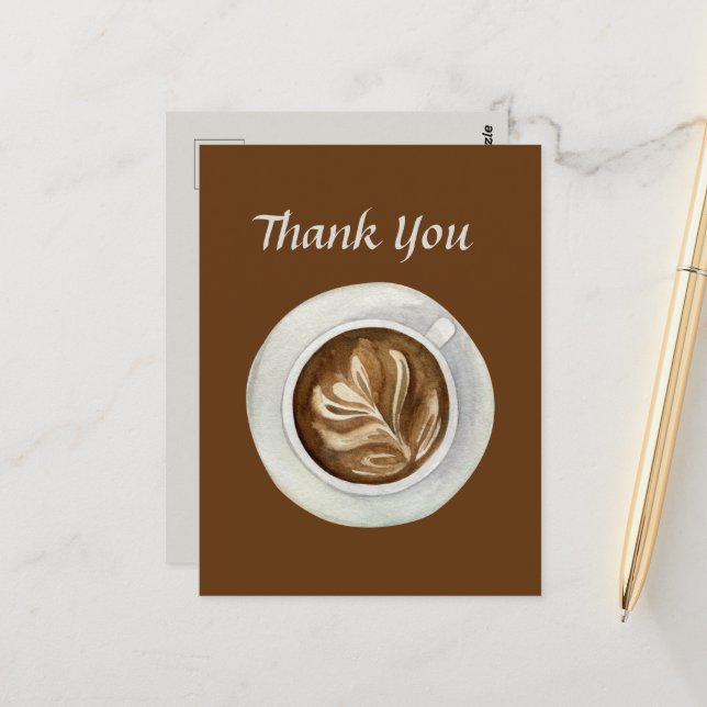 sött kafé eller försäljare tack vykort (Fram/Back In Situ)