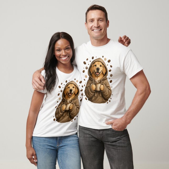 Sött Kaffe för Hundälskare T Shirt (Unisex)