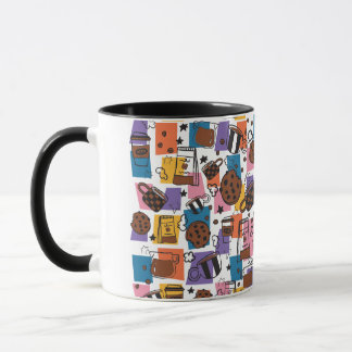 Sött kaffemönster – Färgglada kaffefanatiker Mugg