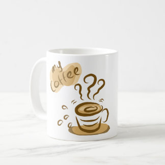 Sött kaffemycket mysigt kaffekulturdesign kaffemugg
