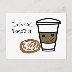 Sött kaffeträff vykort