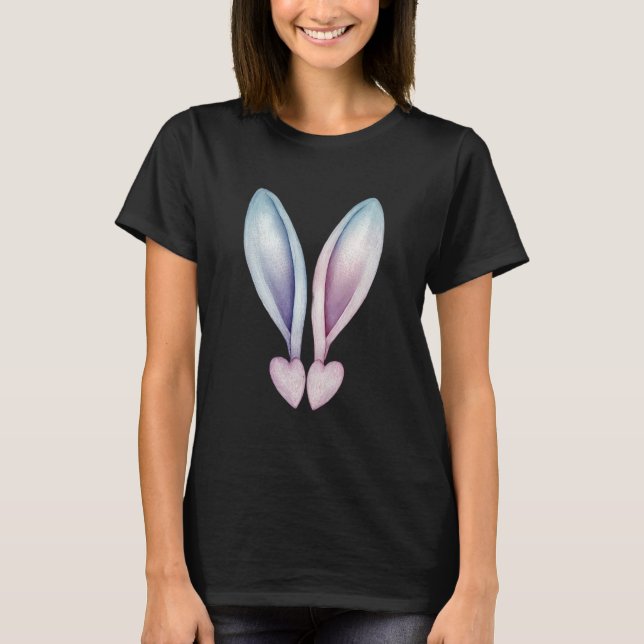 Sött Kanin Hjärtan Estetik T Shirt (Framsida)