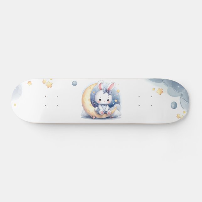 sött kanin och månbarn mini skateboard bräda 18,5 cm (Horz)