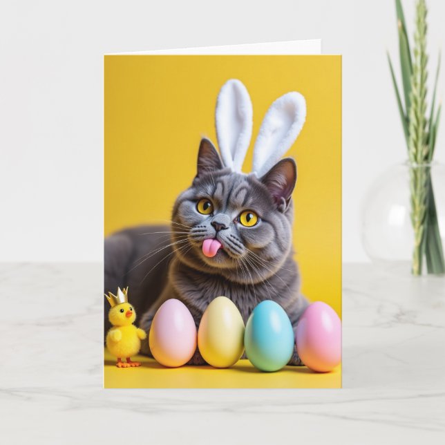 Sött Kaninöron Kitty Katt Kort (Framsida)