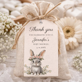 Sött kanintema Könsneutrala baby shower Presentetikett