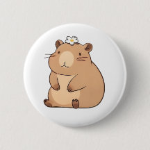 Sött Kapybara med Tusenskönsblomma Kawaii Design