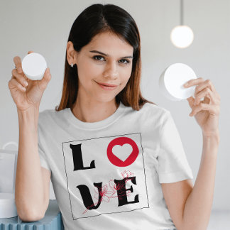 Sött Kärlek-rött hjärta och botaniskt T Shirt