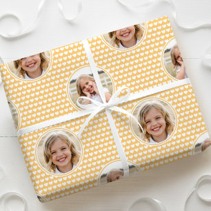 Sött kärlekshjärta 2 Foto Vacker gul mönster Presentpapper