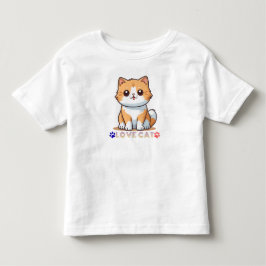 Sött kärlekskatt tecknat – Kawaii Kitty med tass p T Shirt