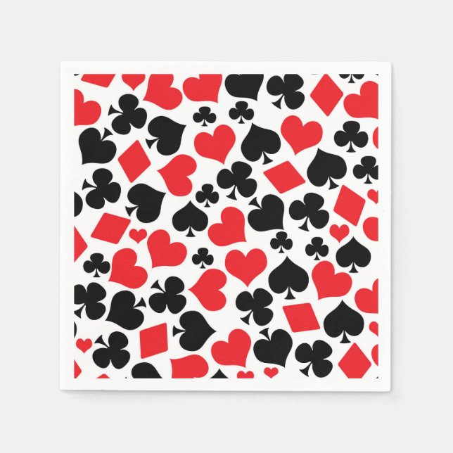 Sött kasino-spelkort kostym mönster party pappersservett (Framsidan)