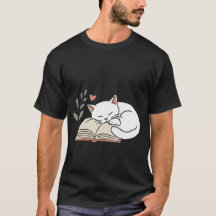 Sött Katt Bokälskare Läsande Minimalistisk Design