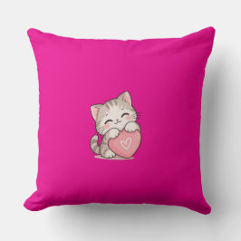 Sött Katt Bra Framtid Rosa Kudde