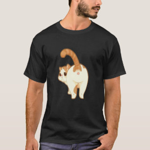 Sött Katt Busigt Rumpa Bakifrån Husdjur Design T Shirt