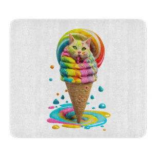 Sött Katt Glasskon Colorful