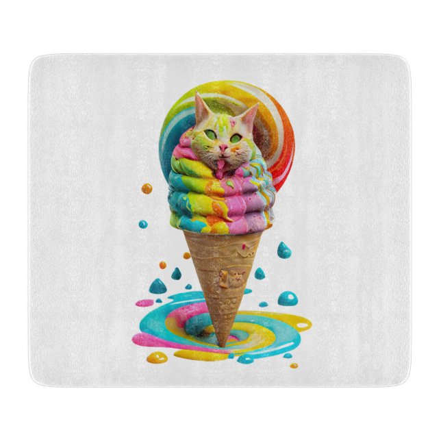 Sött Katt Glasskon Colorful (Framsidan)