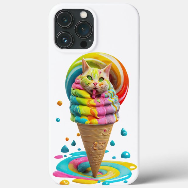 Sött Katt Glasskon Colorful (Baksida)