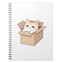 Sött katt i en låda Kawaii-klistermärke design