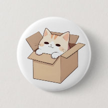 Sött Katt-i-låda Kawaii-klistermärke