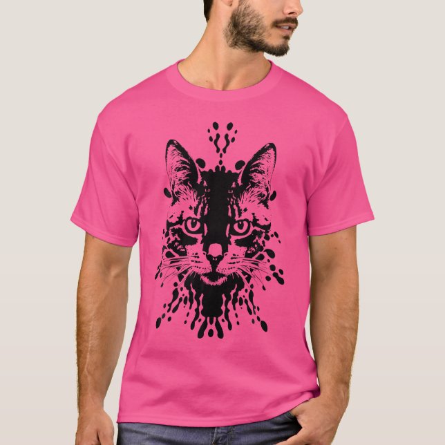 Sött katt-illusion Rolig idé för kattälskare T Shirt (Framsida)