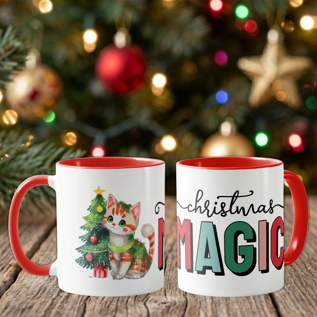 Sött katt jul magi mugg (Skapare uppladdad)