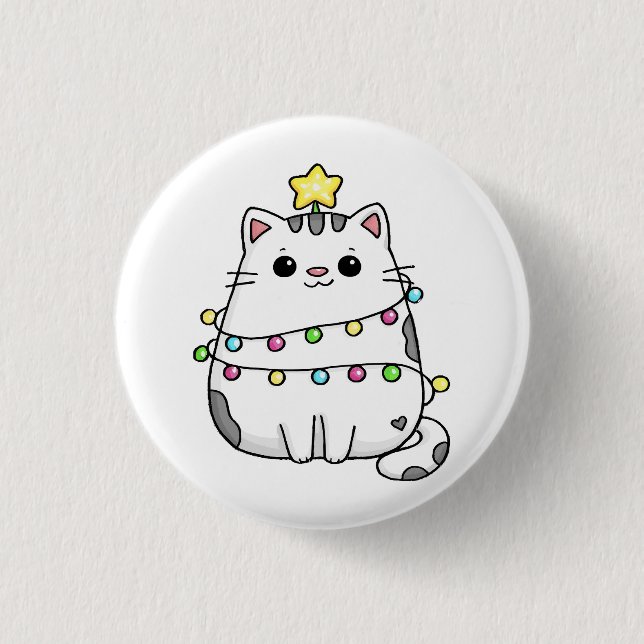 Sött katt juldesign  knapp (Framsida)