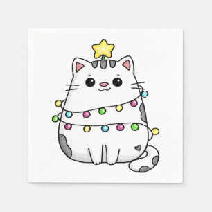 Sött katt juldesign pappersservett