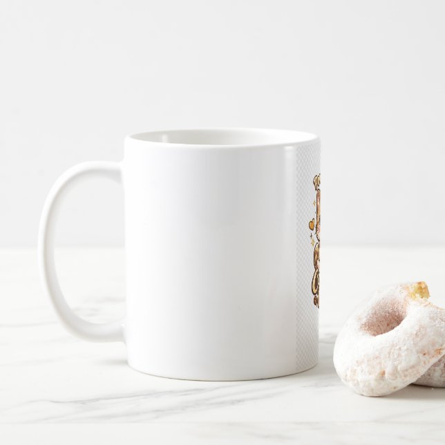Sött Katt Kaffe Älskare Kawaii Design - Drivs av K Kaffemugg (Med munk)