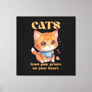 sött katt kärlek canvastryck