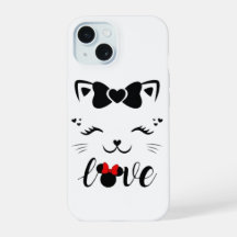 Sött Katt Kärlek Minnie Mus Ribba iPhone Fodral
