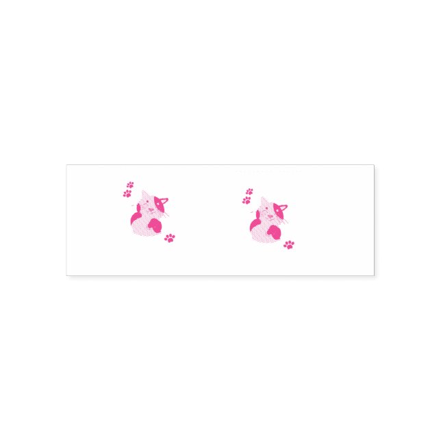 Sött Katt Kopp Självfärgande Stämpel (Design)