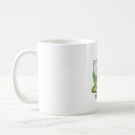Sött katt med matcha-dryck kaffemugg
