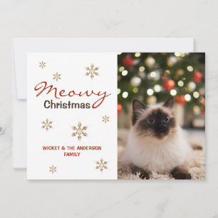 Sött Katt Meowy Jul Foto Julkort