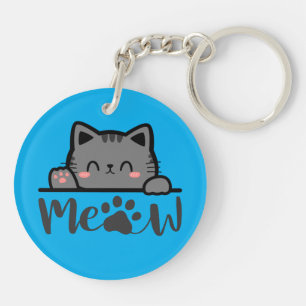 Sött Katt Mjao Nyckelring – Roligt Kitty Present