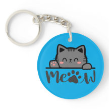 Sött Katt Mjao Nyckelring – Roligt Kitty Present