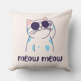 sött katt mjau mjau kudde