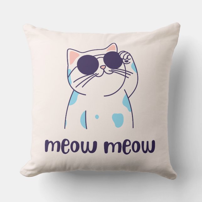 sött katt mjau mjau kudde (Framsida)