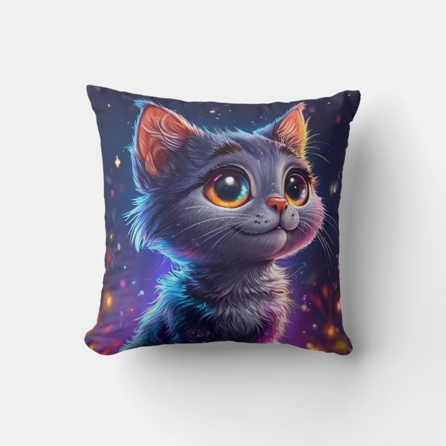 🐱 Sött Katt Mysigt Hem Inredningspresent ✨ Kudde (Framsida)