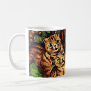 Sött katt- och kattungsteckning av Louis Wain Kaffemugg