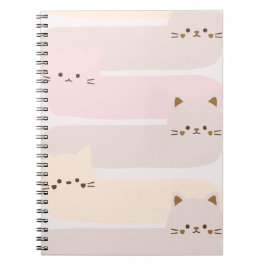 Sött katt pastel färg rosa gul brun design anteckningsbok