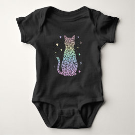 sött katt regnbåge hjärtan pastell gradient mönste t shirt