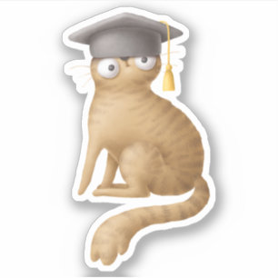 Sött katt skolbok rolig läsning klistermärken
