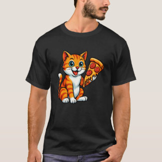 Sött Katt som äter Pizza T Shirt