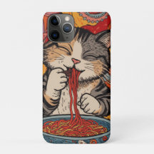 Sött katt som äter Ramen